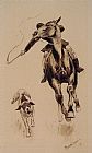 Frederic Remington Whipping in a Straggler painting